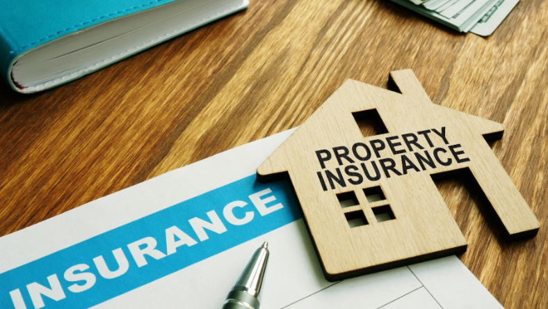 Property Insurance sign on desk